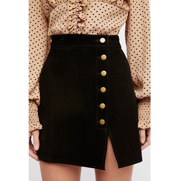 Understated Leather Suede Skirt Free People - Picture 3 of 3